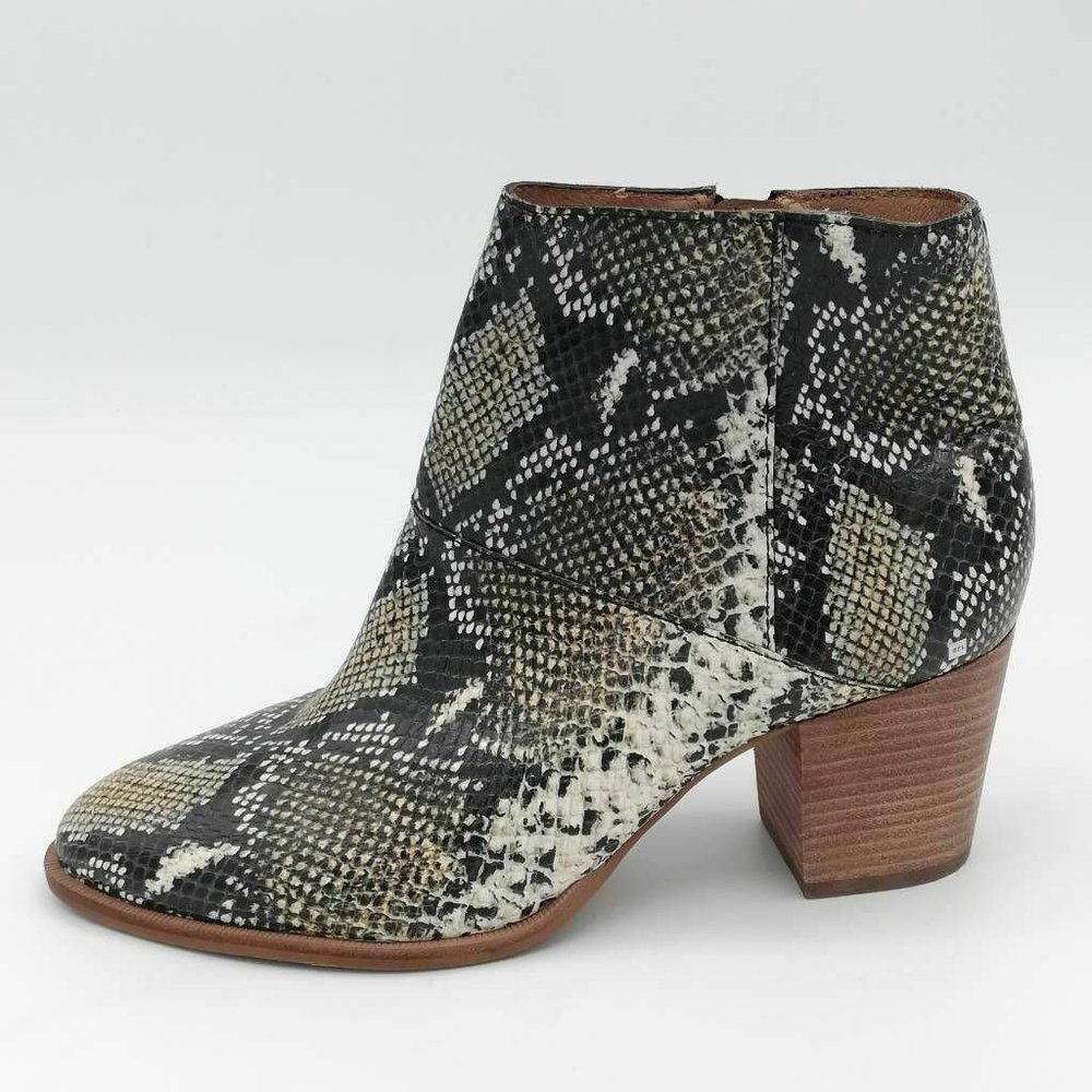 Madewell | The Rosie Snakeskin Leather Ankle Boots Women's Size 6.5